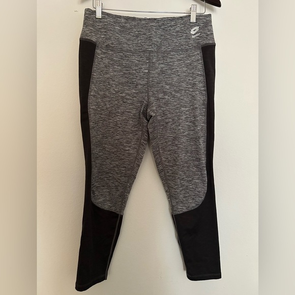 lotto Pants - Lotto Athletic Leggings Space Dye Gray Black Workout Yoga Running Pants